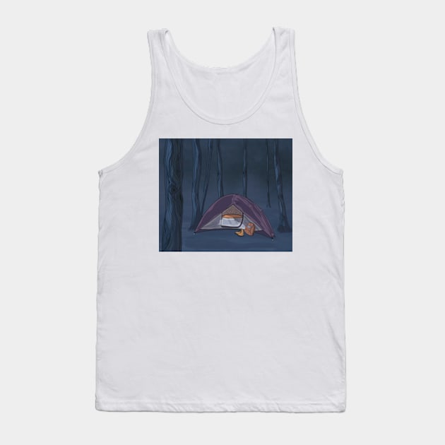 Tent Camping In The Woods Tank Top by WalkSimplyArt